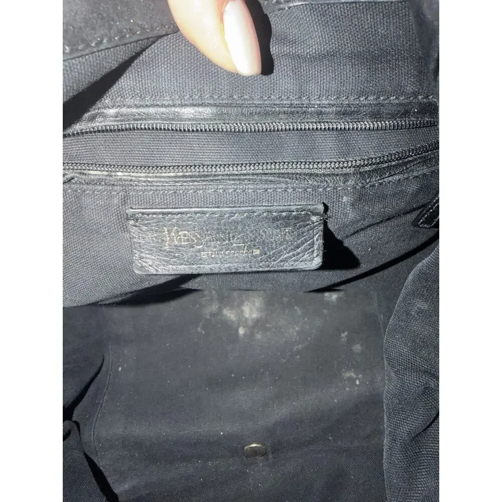 Yves Saint Laurent Rare Downtown Black Patent Leather Tote Bag Hand Bag - Picture 13 of 14